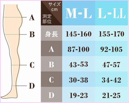 ベルミススリムレギンスのサイズ表の阿蔵